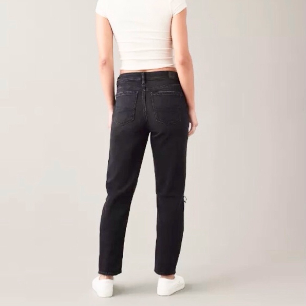 American Eagle 12 Mom Jeans Womens High Rise Distressed Faded Black Strigid 2024 - Picture 2 of 13